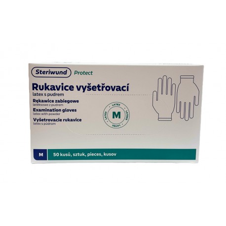Rukavice vyšetřovací latex s pudrem